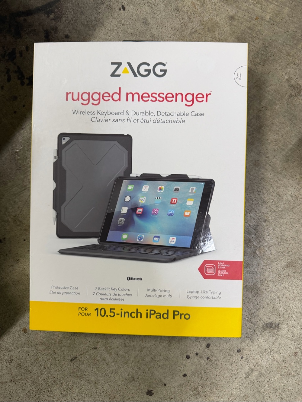 ZAGG Rugged Messenger Detachable Keyboard Case for 10.5-inch iPad Pro - Gray